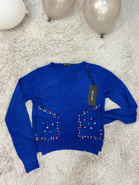 Maglioncino strass colorati