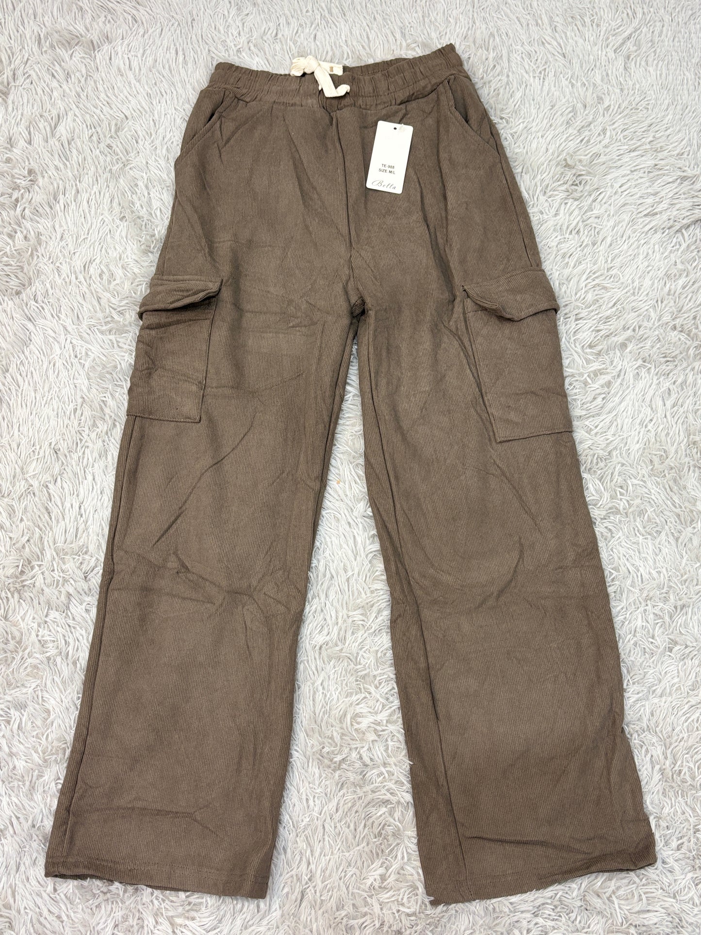 Pantalone cargo felpato
