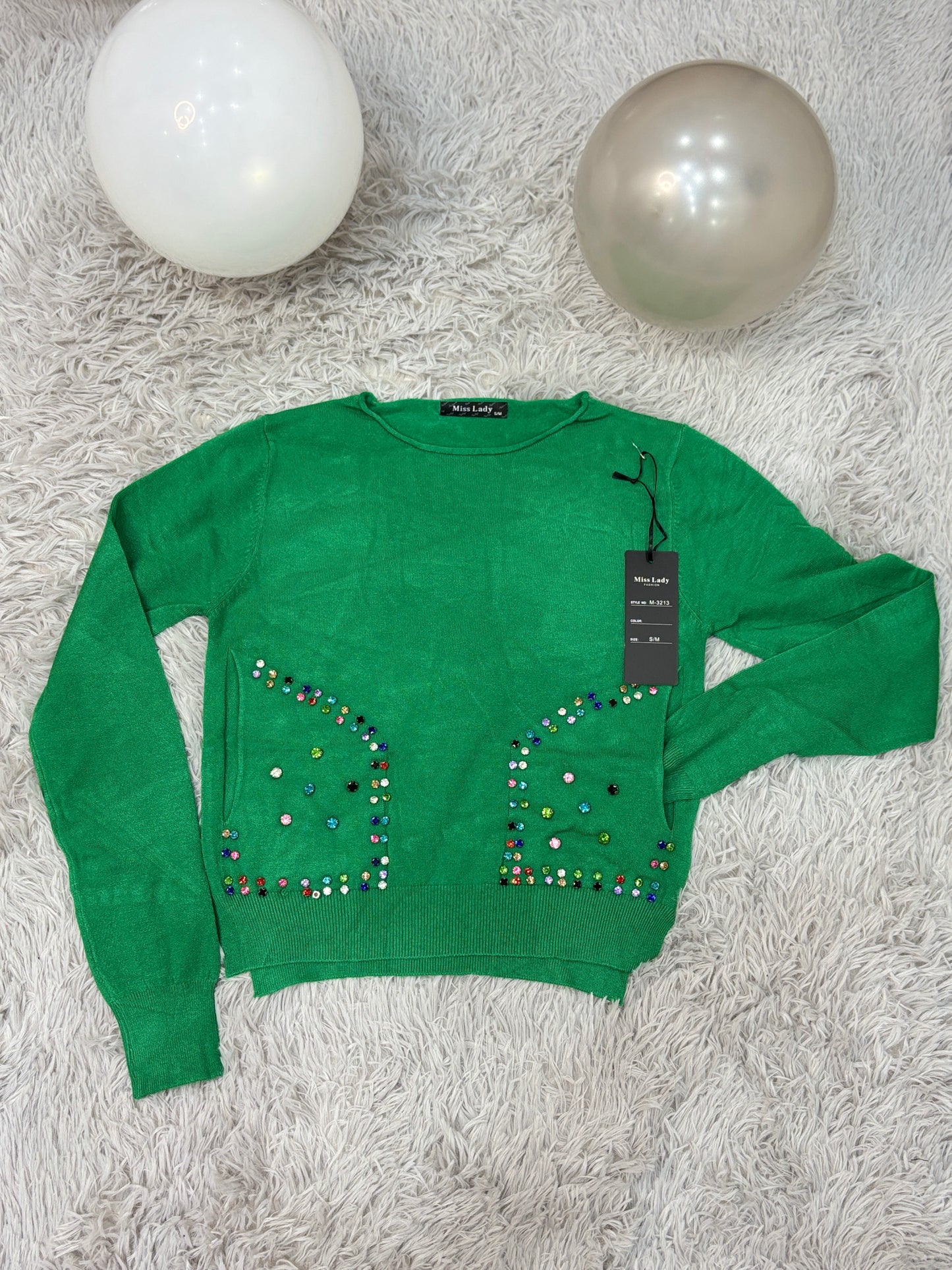 Maglioncino strass colorati