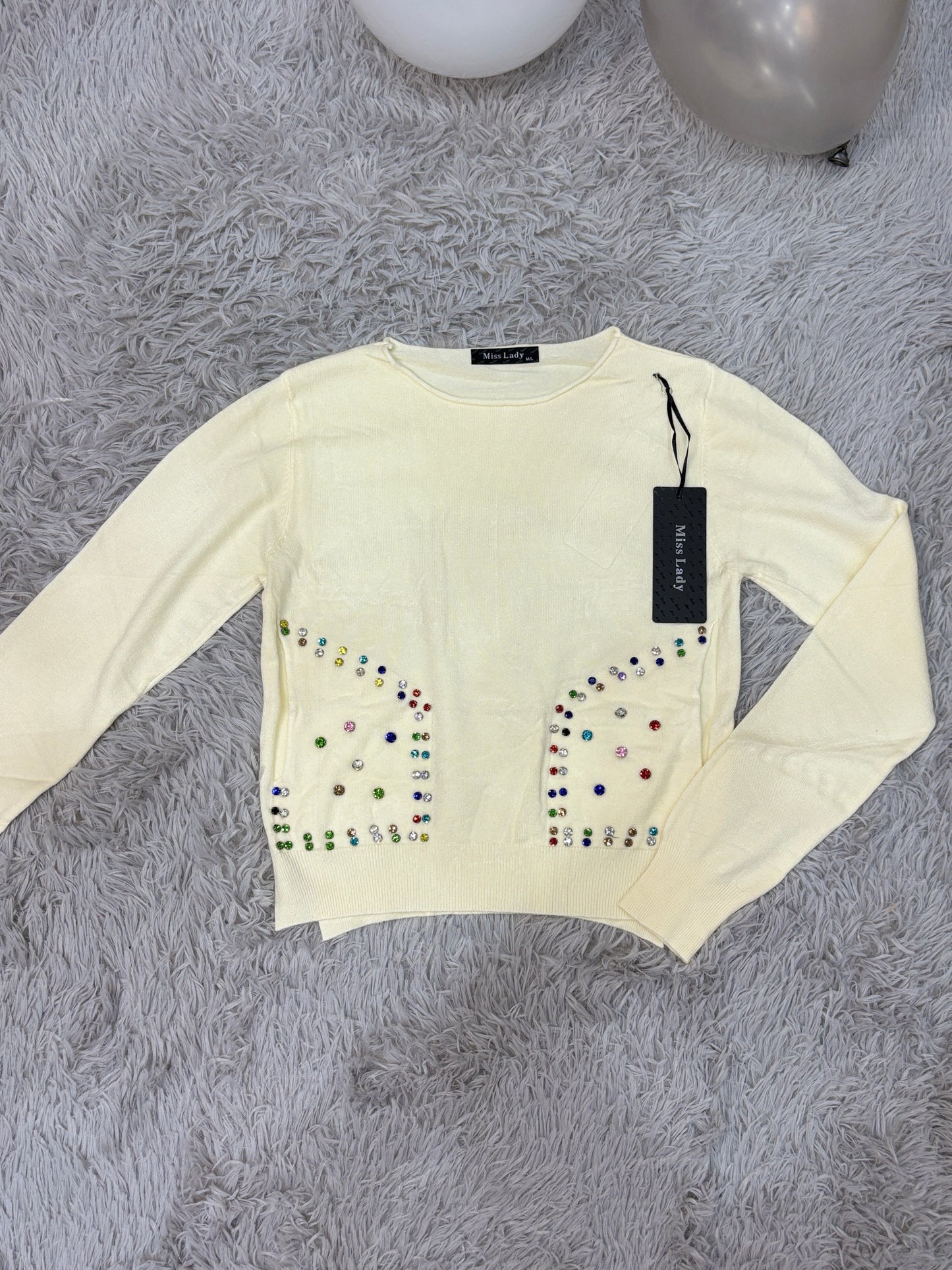 Maglioncino strass colorati