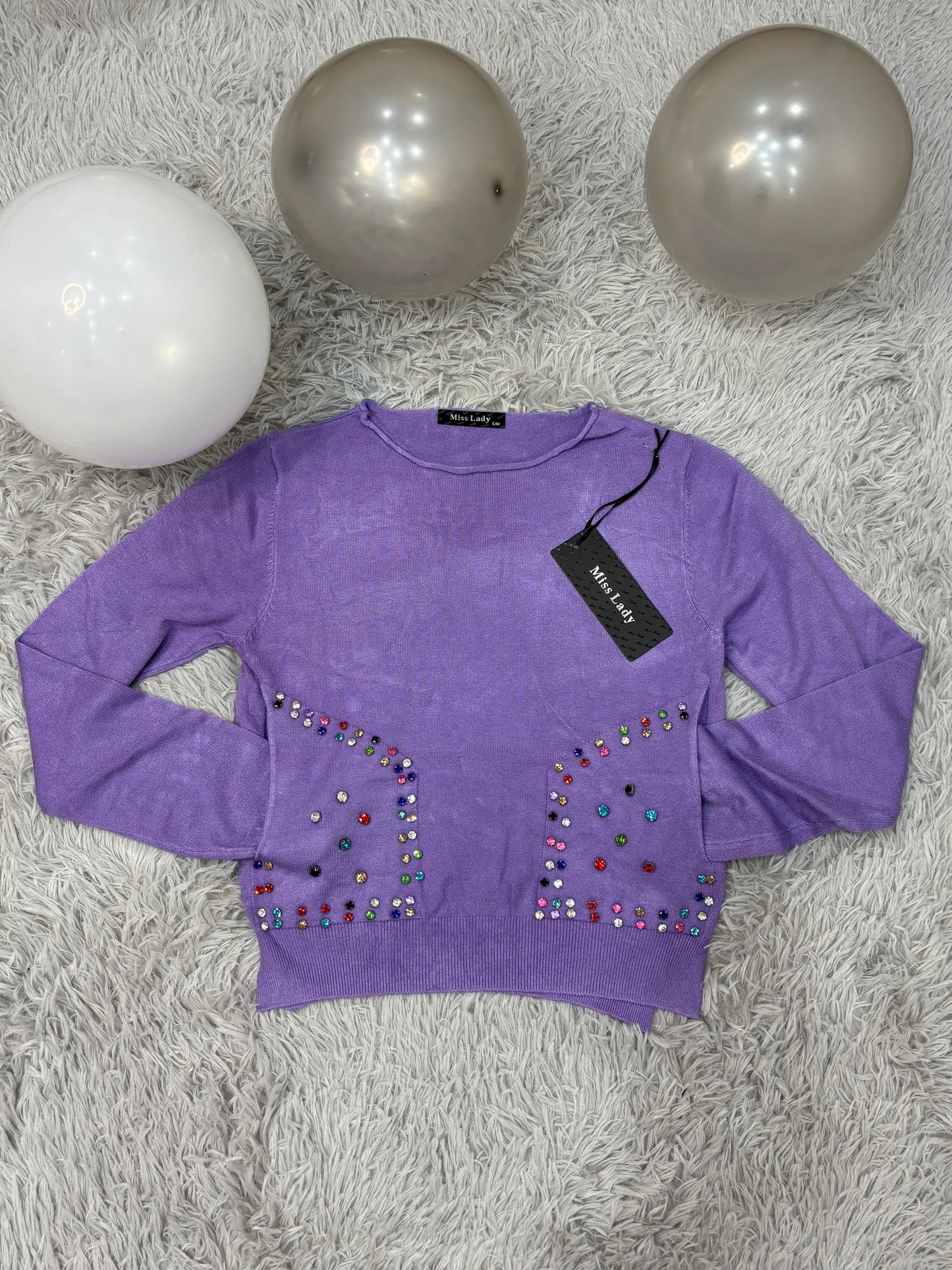 Maglioncino strass colorati