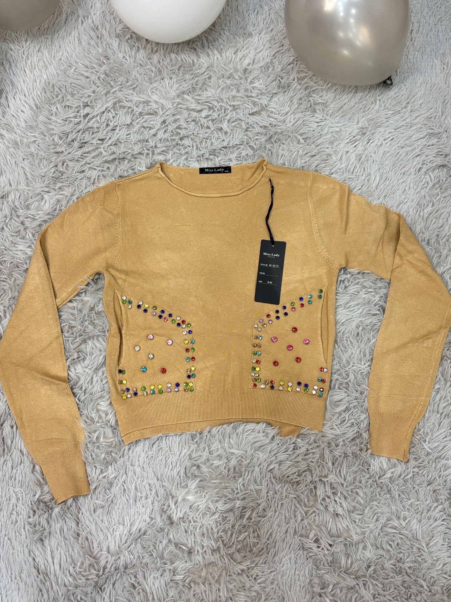 Maglioncino strass colorati