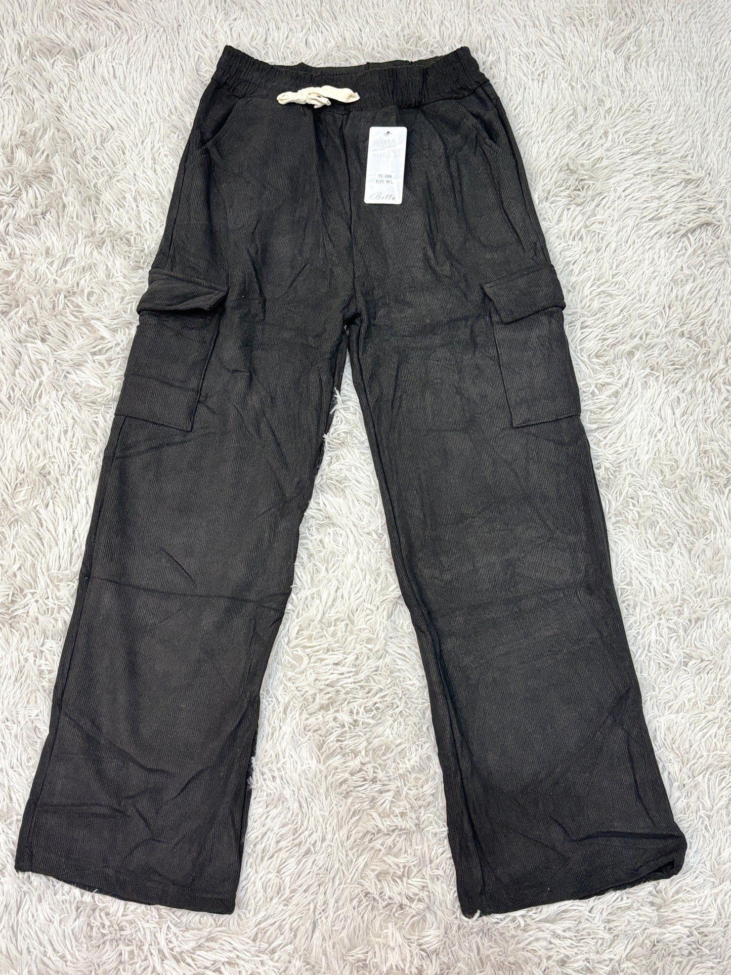 Pantalone cargo felpato
